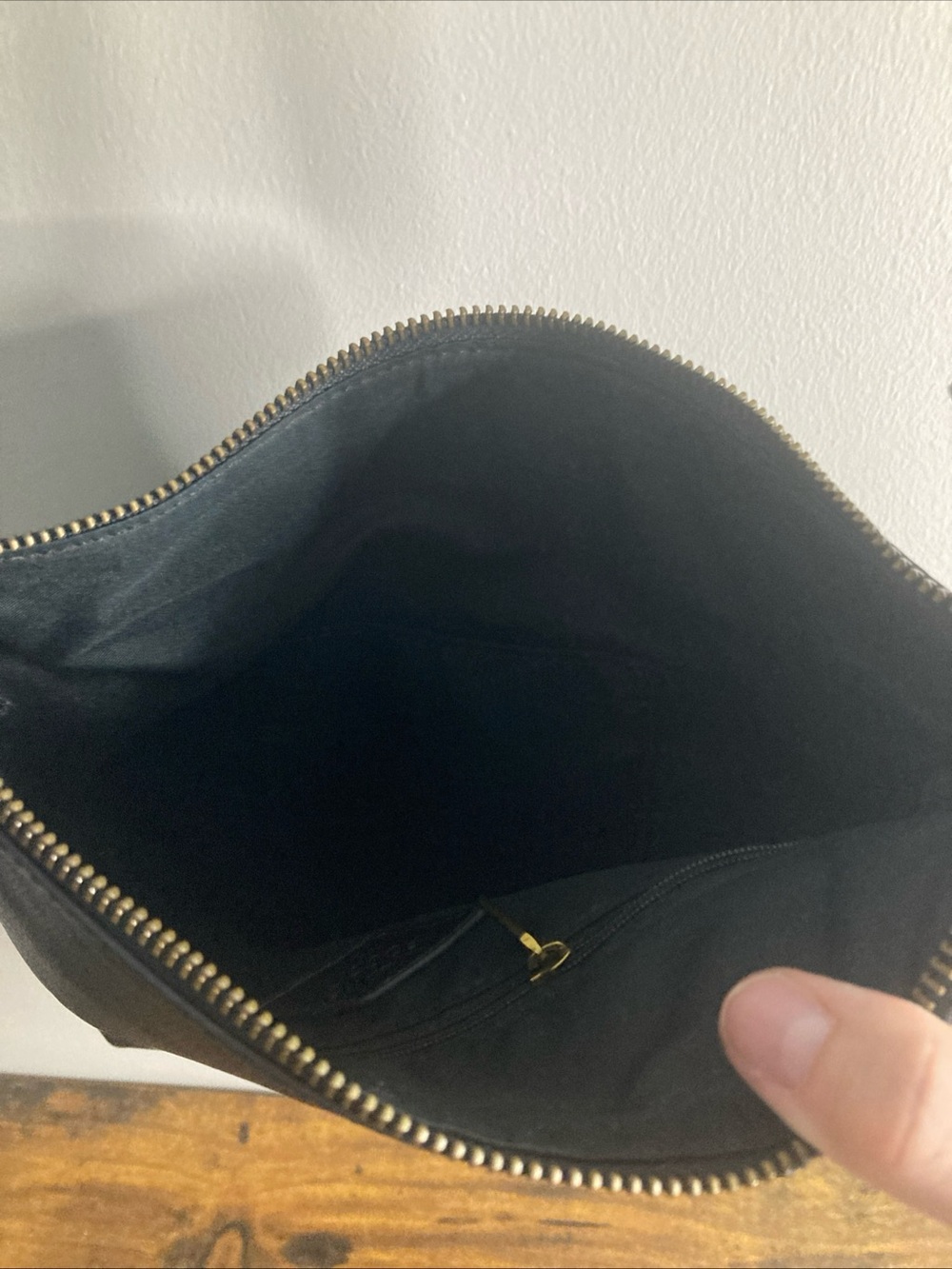 FOSSIL Black Crossbody Organizer Handbag Hippie Boho Purse Cowhide Leather - Picture 7 of 16